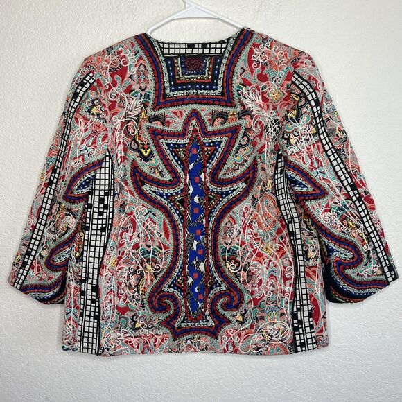 ZARA TRF Embroidered Mirror Jacket Bohemian Hand Made BEADED BLAZER Small - Picture 11 of 13
